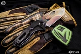 Medford Praetorian Genesis "T" Knife Vulcan PVD/Blue Accents 3.3" Black PVD Tanto (Preowned)