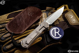 Chris Reeve Knives Small Sebenza 31 Unique Graphic Knife 3" Stonewash Drop Point S31-1400 (3)