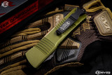 Microtech Combat Troodon OTF Automatic Knife Green 3.8" Black Drop Point Serrated 143-2OD