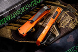 Heretic Knives Manticore S Automatic OTF Knife Orange 2.6" Tanto Two-Tone Black H023-10A-ORG