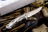 Zero Tolerance Sinkevich 0450 Titanium Flipper Knife 3.25" Satin Drop Point 0450