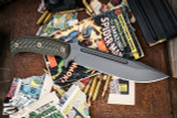 RMJ Tactical Combat Africa Fixed Blade Knife Dirty Olive Green G10 7.5" 80CRV2 Tungsten Clip Point