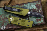 Microtech "Troodon Mini" OTF Automatic Cali Legal Knife OD Green 1.9" Dagger Black 