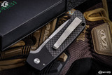 Protech Terzuola ATCF Automatic Knife Black Carbon Fiber 3.5" Magnacut Stonewash BT2704