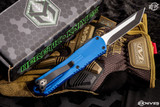 Heretic Knives Manticore E OTF Automatic Knife Blue 3" Tanto Two-Tone Black H027-10A-BLU