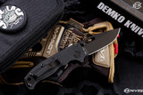 Demko Knives AD20.5 Clip Point Shark Lock Folding Knife Black Grivory 3" Black DLC