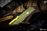 D Rocket Design Revenge "Fukushu" T-Devil B52 Army Green Front Flipper Titanium 3" M390