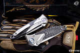 Microtech Socom Bravo Carbon Fiber Manual Blue Collar Tanto Blasted Serrated 261-9CFTI