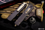 Microtech Dirac Delta OTF Automatic Knife Black 3.75" Bronze Dagger Apocalytpic SW Serrated 227-15