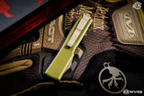 Microtech UTX-70 OD Green OTF Automatic Knife Black 2.4"Dagger Apocalyptic Bronze 147-13APOD