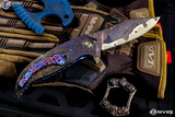 Peter Martin "Grizz Cali" Full Dress Dark Matter Gold Fat Carbon, Blued Meteorite Bolsters 3.5" Quicksilver Damascus