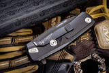 LionSteel ROK Integral Frame Lock Knife Black Aluminum (3.4" Black)