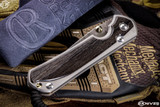 Chris Reeve Knives Large Sebenza 31 Knife Bog Oak/Titanium 3.6" Raindrop Damascus Drop Point L31-1106