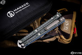 Maxace Obsidian-S Balisong Butterfly Knife Green G10 4.0" Spear Point Satin MCOS