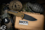 Medford Smooth Criminal Button Lock Flipper Knife Yellow Gold 3" Black PVD