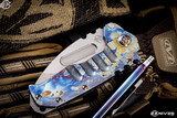 Medford Praetorian "T" Folding Knife Flamed "Galaxy" Titanium 3.75" Tumbled Drop Point