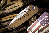 Medford Praetorian Swift FL Flipper Knife Yellow Gold 3.4" S35VN Tumbled Tanto