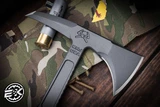 RMJ Tactical Kestrel Feather Tomahawk Black G10 13" 80CRV2 Tungsten Grey