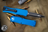 Microtech Hera OTF Automatic Knife Blue 3" Dagger Black 702-1BL