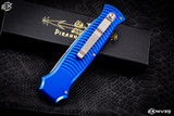 Piranha "Bodyguard" Automatic Knife Blue 3.3" Spear Point Mirror Stonewash P6-B