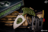 Heretic Knives Sleight Modular Push Dagger Knife Green 2.63" Double-Edge Battleworn H050-5A-GRN