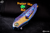 Peter Martin QSB Martainium Handle, Mokume Inlays, 3.5" Lava Lamp Damascus