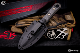 Microtech/Borka Blades SBD Carbon Fiber DLC Fixed Blade 4.375" DLC Dagger Serrated 201-2DLCCFS