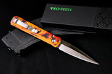 ProTech Custom Godfather "Del Fuego" Automatic Folding Knife 4" Satin 921-DF1