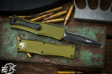 Microtech Hera OTF Automatic Knife OD Green 3" Dagger Black Serrated 702-3 OD