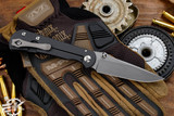 Toor Knives Merchant 2.0 Folding Black Titanium Knife 3.75" Stonewash Drop Point