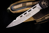 Microtech Halo 6 VI Black OTF Automatic Knife 4.5" Stonewash 251-10 (Preowned)