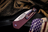 Medford Praetorian Swift Auto Knife Red w/ Flamed HW, Clip 3.3" S35VN Tumbled Drop Point