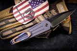 Medford Nosferatu Auto Knife Violet Titanium, Flamed HW/Clip 3.5" S35VN PVD Black Spike