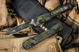 Microtech Ultratech OD Green Camo Cerakote OTF Automatic Knife 3.4" OD Camo Dagger Serrated 122-3OCS