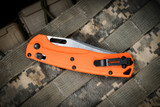 Benchmade Hunt Taggedout AXIS Lock Folding Knife Orange 3.5" Stonewash Clip Point 15535