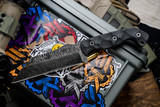 Stroup Knives Custom TU3 "The Viking" Fixed Blade Knife Black G10 4.75" 1095 Carved Wharncliffe