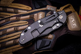 Rick Hinderer Knives XM-24 4.0" Bowie Knife Grey G10, Battle Black DLC