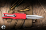 Microtech Hera OTF Automatic Knife Red 3" Dagger Stonewash 702-10RD