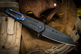 Medford Nosferatu Flipper Button Lock Knife PVD Titanium, Flamed HW/Clip 3.5" S45VN PVD
