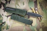 Guardian Tactical RECON-035 OD Green OTF Automatic 3.3" Dagger Dark Stonewash Serrated 98632