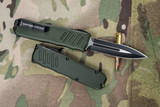 Guardian Tactical RECON-035 Green Automatic Knife 3.3" Dagger Two-Tone Black Serrated 98232