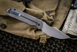 Maverick Customs "Harpoon" Front Flipper Micarta Stonewash 3.5" Stonewash