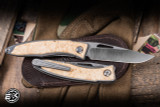 Left Hand-Chris Reeve Knives Mnandi Box Elder Inlay Knife Titanium 2.75" MagnaCut Drop Point MNA-1009