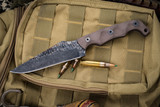 Stroup Knives TU2 Fixed Blade Knife FDE G10 4.5" Acid Wash Carved Pike 