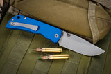 Mcnees Knives PM Mac 2 Auto Blue Aluminum 3.25" Magnacut Stonewash