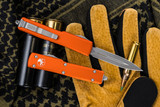 Microtech UTX-70 OTF Automatic Knife Orange 2.4" Dagger Apocalyptic Stonewash 147-10APOR