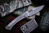Kevin Foster "Juvey Swordfish" Titanium Speed Holes, MOP Pivot 3.5" Hand Rubbed