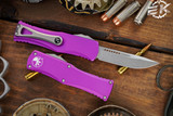 Microtech Hera OTF Automatic Knife Violet 3" Drop Point Stonewash 703-10VI