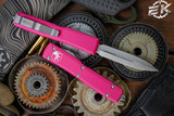 Microtech Ultratech Pink OTF Automatic Knife 3.4" Dagger Stonewash 122-10PK