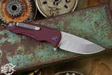 Medford Smooth Criminal Button Lock Flipper Knife Red, Flamed HW 3" S45VN Drop Point Tumbled